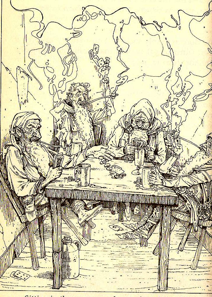 The Dwarves, by Russ Nicholson. These guys definitely added to the Mythic Underworld feel of the dungeon. They’re just there. No apparent explanation. But they act like the world around them is their world and it make sense in a dream logic sort of way.