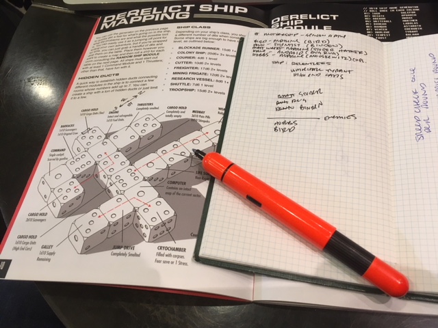 No GM screen, just used this for the whole night.